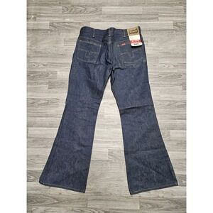 Vintage 70s Big Smith Flare Dark Blue Jeans 36x32 Western Bellbottoms USA New!